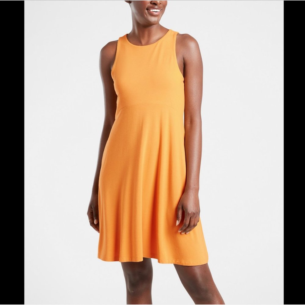 ATHLETA GOLD YELLOW SLEEVELESS SANTORINI THERA DRESS